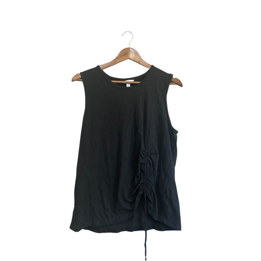 Time and Tru‎ Black Sleeveless Tank Top with Drawstring Size L (12-14)